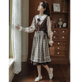 Load image into Gallery viewer, [DACHENGZI Series] ★Dress★ Fake Layered Dress Checkered Pattern Cute Retro S M L XL
