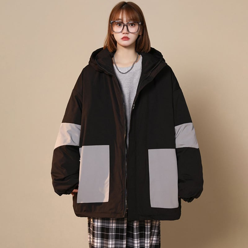 [Suikoishi Series] ★Winter Coat★ Cotton Coat Outerwear 3color Unisex Men's Color Scheme Green Black Beige