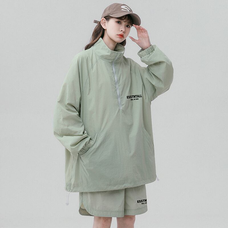 [CHAOMEICHEN Series]★Setup★ 3color outerwear + shorts, unisex, men's sun protection, green, black, fashion