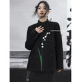 Load image into Gallery viewer, [Big Blue Dragon Series] ★Chinese style outerwear★ Blazer Lily of the Valley Rasha Embroidery Chinese Clothes Black Black
