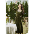 Load image into Gallery viewer, [Kasa Castle Series] ★One Piece★ Velvet Retro Green Green SML XL Party Wedding Date
