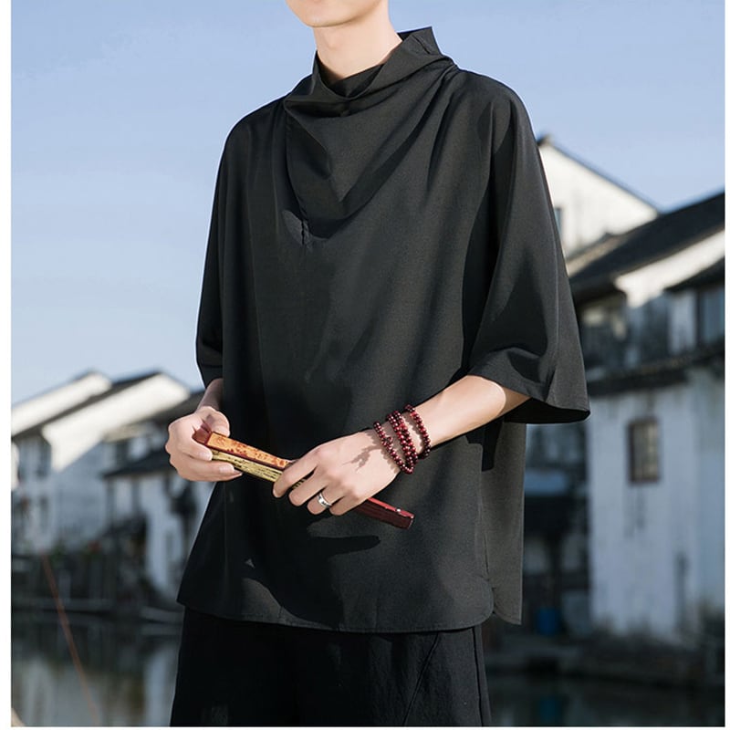 [YISHUO Series]★Chinese style T-shirt★ 4color Unisex Men's Large Size Plain Chinese Clothes Black White Red