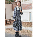 Load image into Gallery viewer, [Big Orange Series] ★One Piece★ Plaid Retro Ladies Commuting Date School Blue Blue Cute
