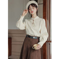 Load image into Gallery viewer, [LAWO Series]★China style shirt★ 2color tops corduroy improves temperament apricot red
