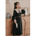 Load image into Gallery viewer, [ZITAIMEIGUI series] ★Dress★ 2color Retro Gray Black Long length Cute Easy to match Improves your temperament
