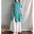 Load image into Gallery viewer, [Kofuku Series]★China style shirt★ 4color long shirt ethnic style blue white pink yellow
