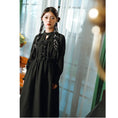 Load image into Gallery viewer, [Ancient mansion --- 臇薇 series] ★China style dress★ Long dress Black Black China button
