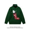 Load image into Gallery viewer, [KKYESIOU Series]★Sweater★ 3color Tops High Neck Christmas New Year Rabbit Unisex Men's Red Green Black
