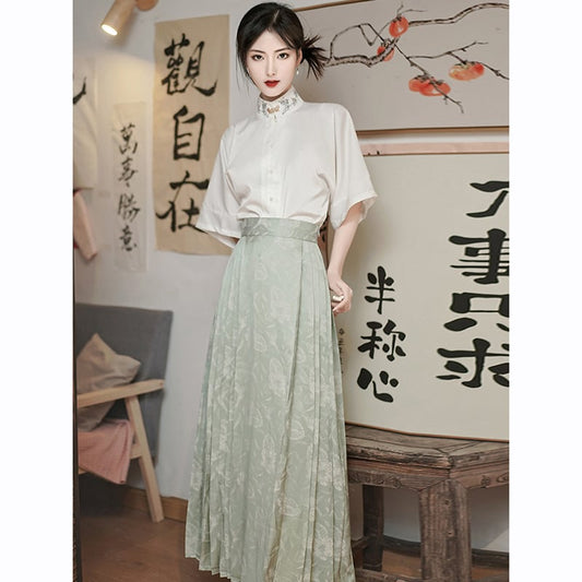 [EQINGDIAO Series]★China style skirt★Bottoms Window skirt Chinese elements Chinese clothing skirt Green Green Easy to match