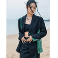 Load image into Gallery viewer, [Daiseiryusu Series] ★China style outerwear★ Blazer switching color scheme original black black easy to match
