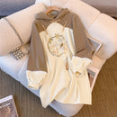 [Silk Series] ★Chinese style hoodie★ Fleece lining 2color hoodie dress Chinese clothing embroidery large size