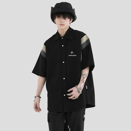 [Istudios Series]★Shirt★ 2color Tops Color Scheme Fashion Unisex Men's Stylish Black Beige