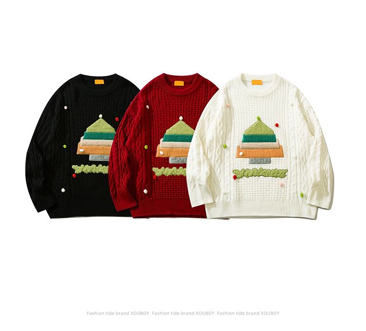 [51XIHA Series]★Sweater★ 3color Tops Christmas New Year Unisex Men's Red Black White