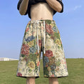 Load image into Gallery viewer, [CHAOMEICHEN Series] ★Shorts★ Floral pattern bottoms, short length pants, unisex, men's, large size, elastic waist
