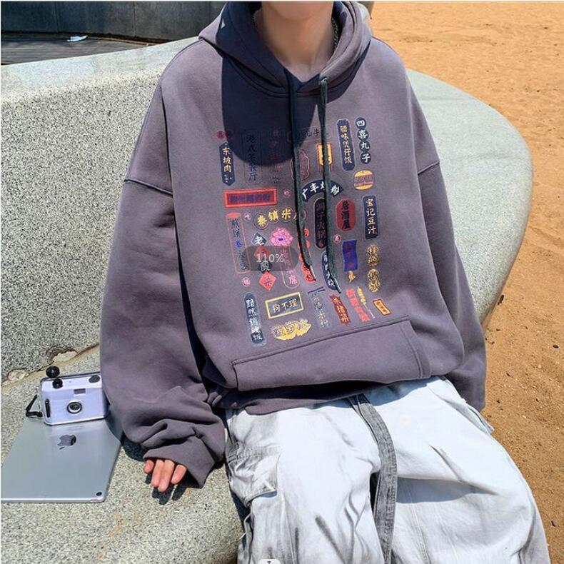 [NAMEI Series] ★China style hoodie★ 7colors, brushed lining type available, unisex, men's, large size, letter pattern, kanji pattern