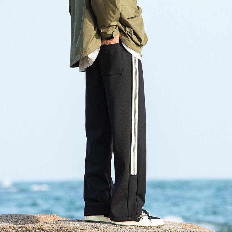 [BIGEMAN Series] ★Casual pants★ Brushed lining 2color bottoms pants unisex men's large size sports style easy to match