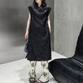 Load image into Gallery viewer, [YIDAO Series] ★China-style dress★ Chinese dress Black Black improved cheongsam dress Slit
