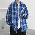 Load image into Gallery viewer, [Tetsusho Series]★Shirt★ 2color Tops Plaid Unisex Men's Large Size Blue Black
