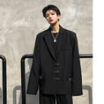 Load image into Gallery viewer, [Coolman Series] ★China style blazer★ Outerwear, cool, unisex, men's black, black with design
