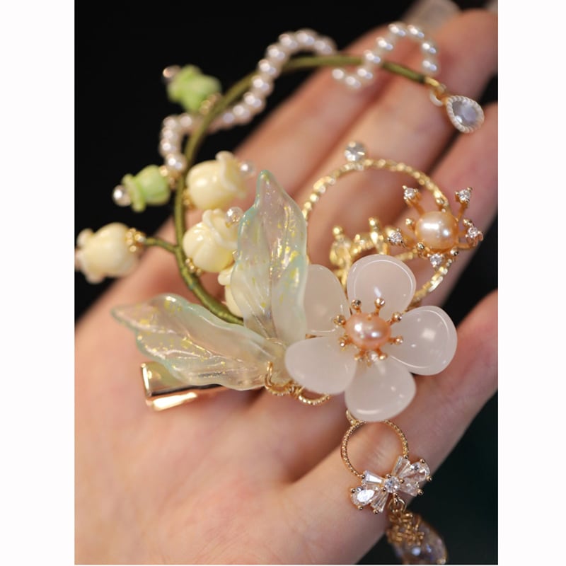 [Ma series] ★China style hair ornament★ Hairpin 1 piece Ladies accessories Lily of the Valley Lily of the Valley Flower Cute