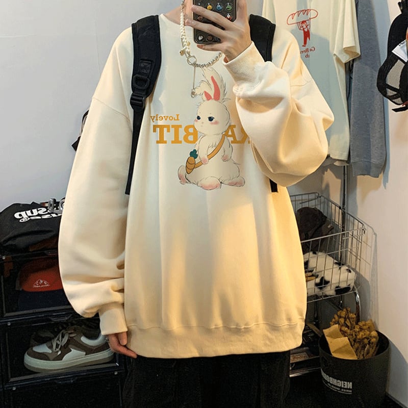 [SENSU Series] ★Tops★ 8color Long Sleeve Tops Unisex Men's Large Size Rabbit Rabbit Cartoon