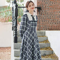 Load image into Gallery viewer, [Big Orange Series] ★One Piece★ Plaid Retro Ladies Commuting Date School Blue Blue Cute
