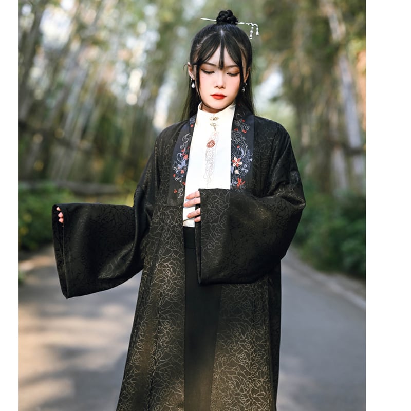 [Ancient Monster House---Four Wise Songs Series] ★Chinese style happi coat★ Chinese elements, Chinese clothing, long length, loose, black, black, original