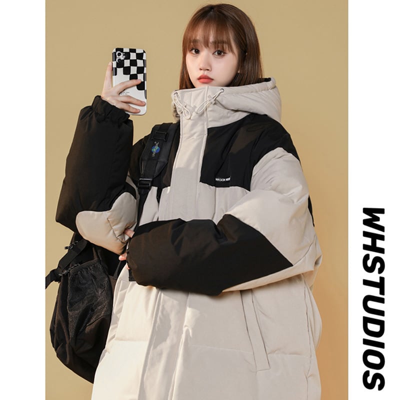 [Suikoishi Series] ★Winter coat★ Cotton coat outerwear 2color Unisex Men's Color scheme Coffee color Black