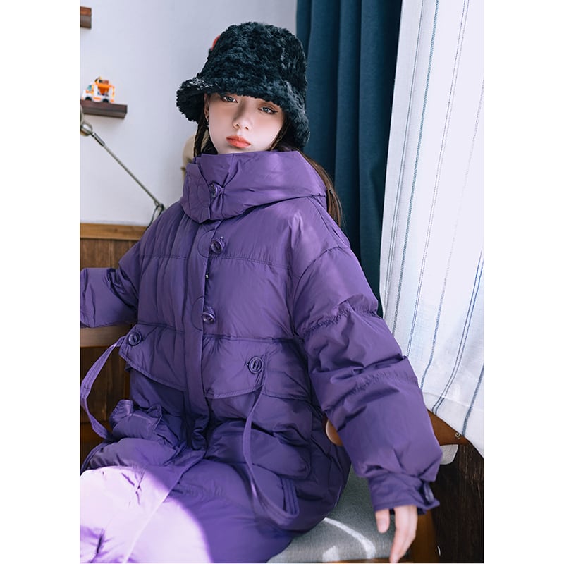 [Kokaisha --- Fine Rakuten Series] ★Down Coat★ 2color 90% Down Winter Coat Warm Purple Black