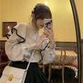 Load image into Gallery viewer, [KEKE series] ★Tops★ 2-color blouse shirt with design, cute, beige, black, easy to match
