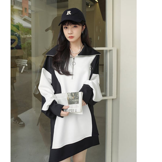 [DEER Choyo Deer Series] ★One piece★ Short length, casual, off-the-shoulder, color scheme Black White Black White S M L XL