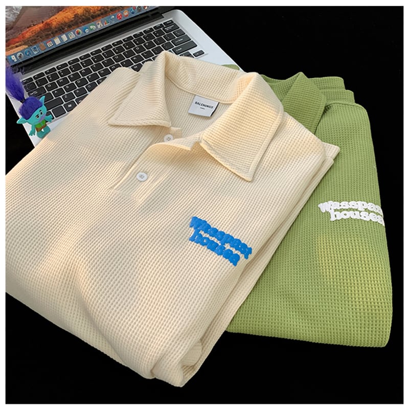 [XGY Series]★POLO Shirt★ 3color Tops Unisex Men's Simple Beige Green Black