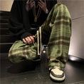 Load image into Gallery viewer, [JIARONG Series] ★Casual Pants★ 3color Bottoms Trousers Unisex Men's Plaid Pattern Large Size Black Green
