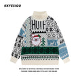 Load image into Gallery viewer, [KKYESIOU Series] ★Sweater★ 3color Tops High Neck Christmas New Year Unisex Men's Red Black
