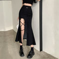 Load image into Gallery viewer, [Sansanya Sansan Series]★Skirt★ Bottoms Tight Skirt Sexy Black Black SML Slit
