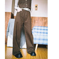 Load image into Gallery viewer, [Kokaisha---Jiku Brownma Series] ★Denim pants with belt★ Brushed lining, thick bottoms, pants, cotton, easy to match
