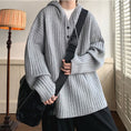 Load image into Gallery viewer, [Emeisa Series] ★Sweater★ 3color Knit Tops Unisex Men's Hooded Vertical Striped Casual
