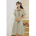 Load image into Gallery viewer, [Shukunsho series]★China style dress★2color embroidery long length short sleeve summer cute easy to match beige green
