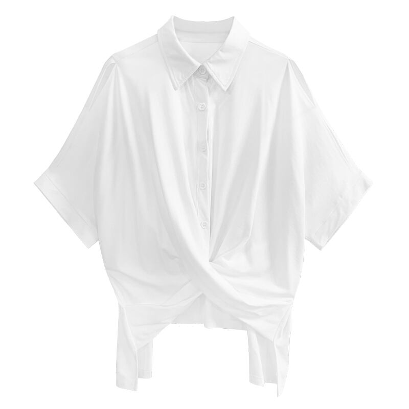 [YIDAO Series]★Shirt★ 2 colors White White Black Black Easy to match Simple Summer clothes Loose