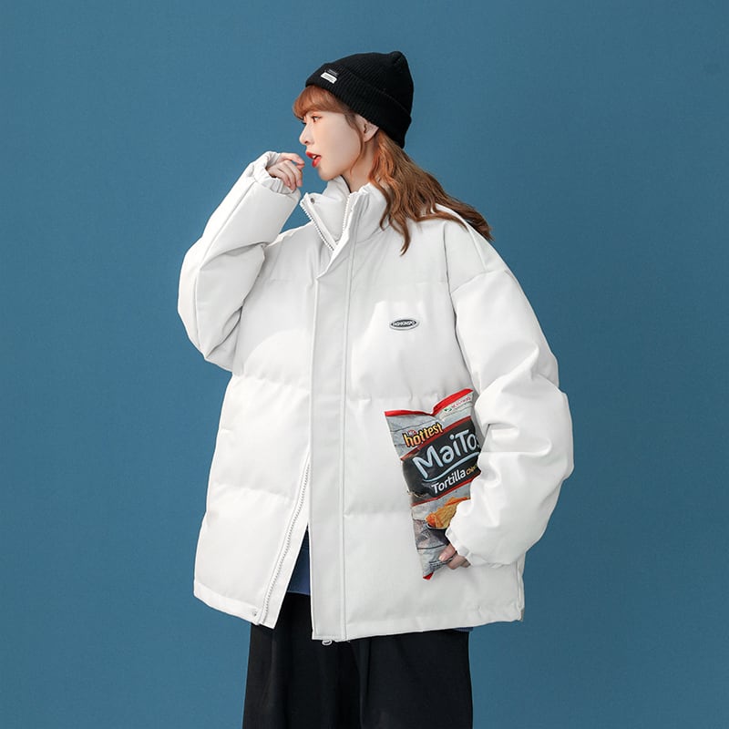 [Fujiiman Series] ★Coat with cotton insert★ 2color winter coat, thick, warm, unisex, men's, large size, black, white