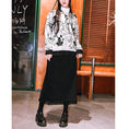 Load image into Gallery viewer, [Old Monster---Black White Reiki Series] ★Knit Skirt★ 2color Bottoms Fringe Black White White Black
