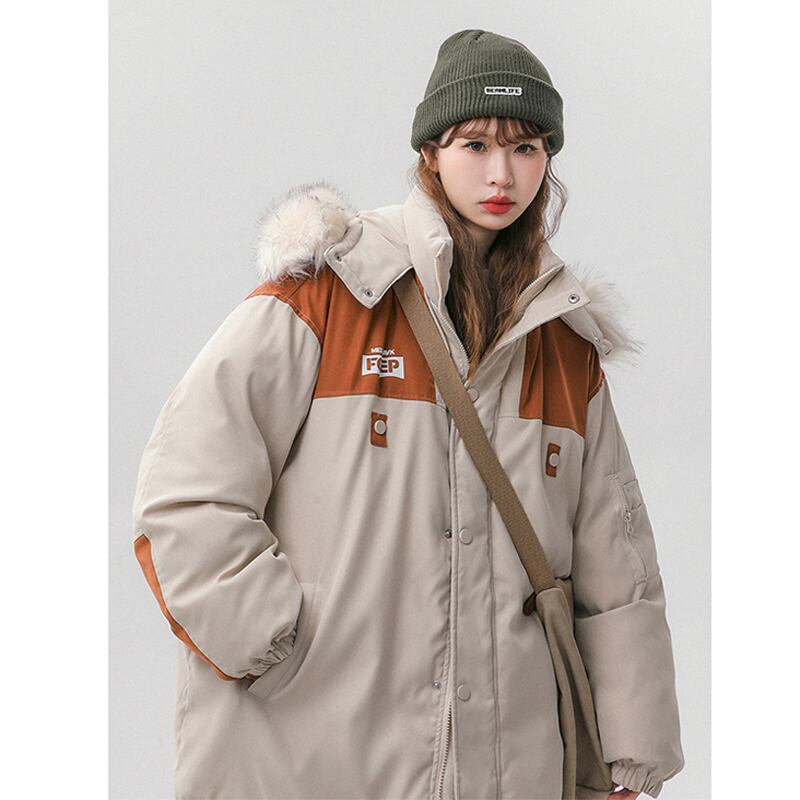 [Suikoishi Series] ★Winter Coat★ Cotton Coat Outerwear 2color Unisex Men's Thick Warm Casual Color Scheme