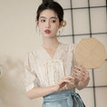 Load image into Gallery viewer, [QIYC Series] ★Chinese style shirt★ V-neck short sleeve tops, summer clothes, improves temperament, improved Hanfu, Hanfu tops, gives a gentle impression
