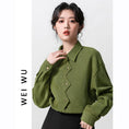 Load image into Gallery viewer, [WEIWU Series] ★Shirt★ Tops, stylish design, women's, trendy, fashionable, SML, green
