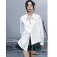 Load image into Gallery viewer, [Da Qinglong Shu Series] ★Chinese style shirt★ Embroidered Chinese clothing Original White White Unique Cotton Easy to match
