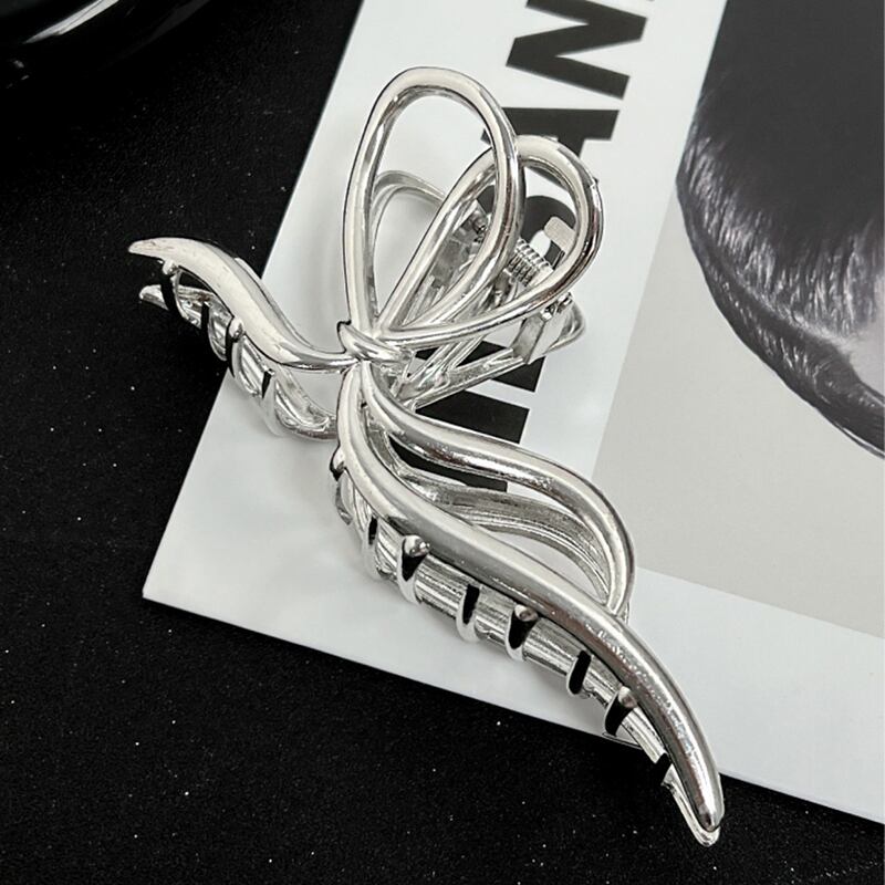 [KANSAI Series] ★Hair Ornament★ Hair Clip Accessory Small Item Silver Unique Easy to Match Trendy Stylish Large Bun Hair Shiny Women Gift