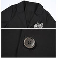 Load image into Gallery viewer, [Ancient monster --- butterfly effect series] ★China style top★ Blazer short sleeve embroidery butterfly short length black black
