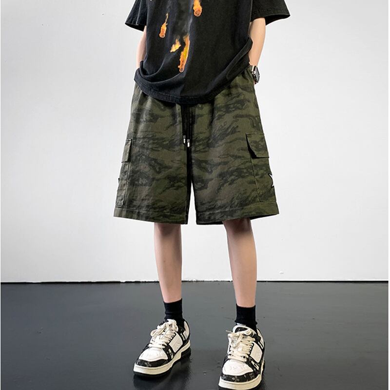 [BIGEMAN Series] ★Shorts★ 2color bottoms, short length pants, unisex, men's, camouflage pattern, large size, fashion