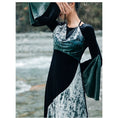 Load image into Gallery viewer, [Big Blue Dragon Series] ★China style dress★ Long length, letter pattern, switching, velvet, original
