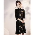 Load image into Gallery viewer, [YUEQIAO Series]★Cheongsam dress★China style dress Mermaid line Temperament enhancement Long sleeve Switchable
